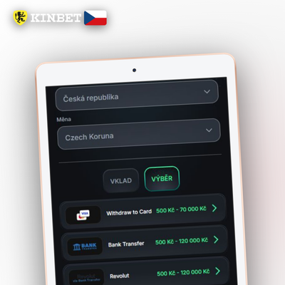 Bankovní převod v Kinbet Casino – ideální metoda výběru pro vyšší částky v CZK