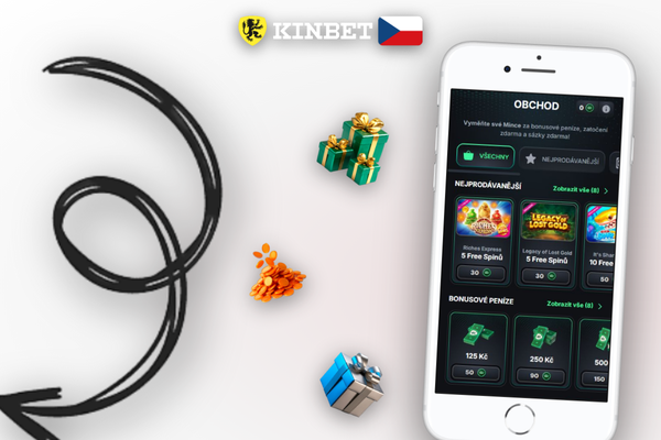 350 free spinů v Kinbet Casino — otáčející se válce slotu se zlatými sedmičkami