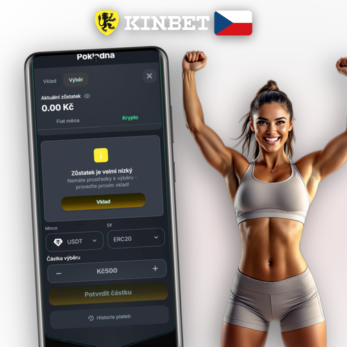 Kinbet Casino výběr peněz bez poplatků – peněženka s mincemi CZK a ikonami platebních metod